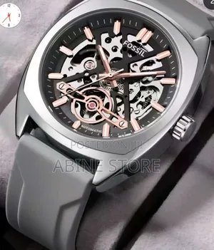 Fossil Automatic Skeleton Men's Watch - Grey Strap - Brand New