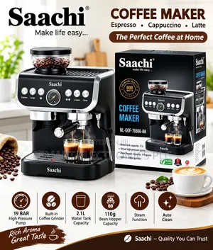 Saachi 19-Bar Espresso Coffee Maker With Built-in Grinder NL-COF-7066