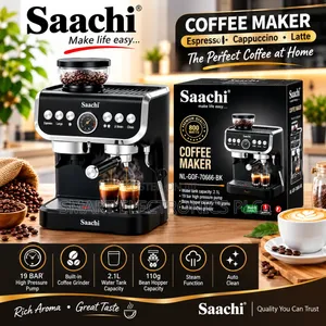 Saachi 19-Bar Espresso Coffee Maker With Built-in Grinder NL-COF-7066