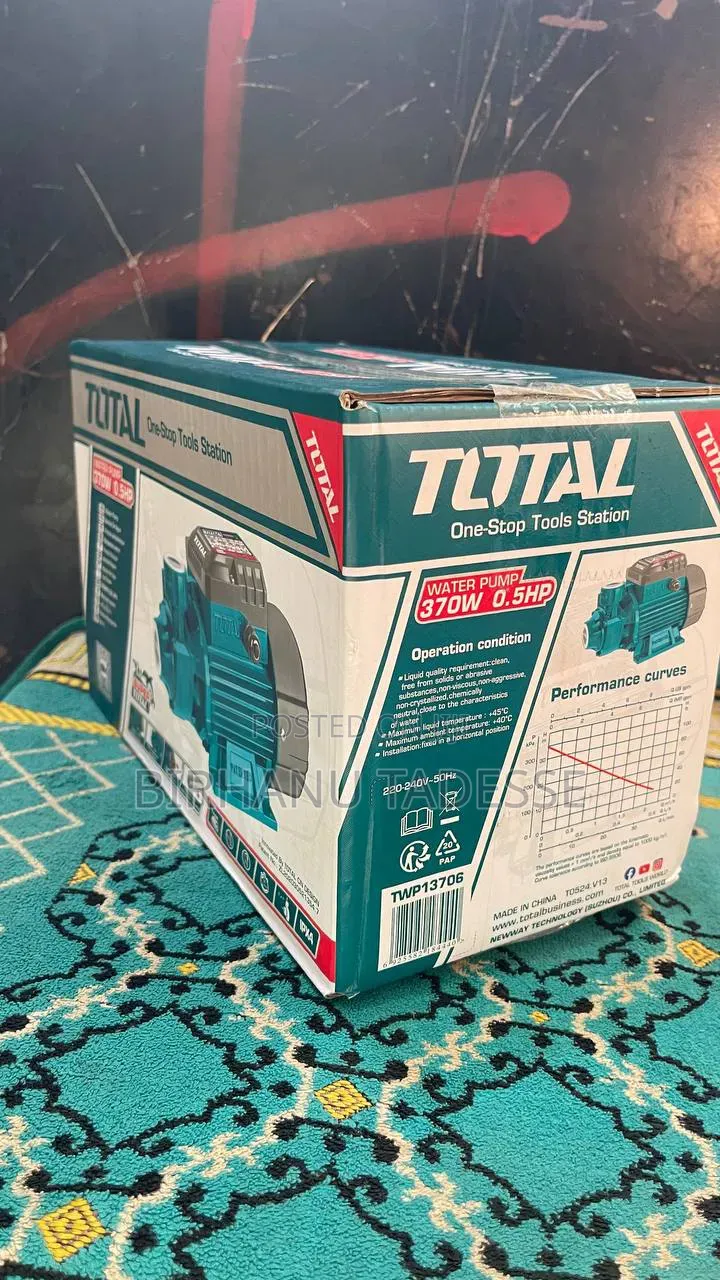  TOTAL Water Pump ለሽያጭ
 ግማሽ የፈረስ ጉልበት