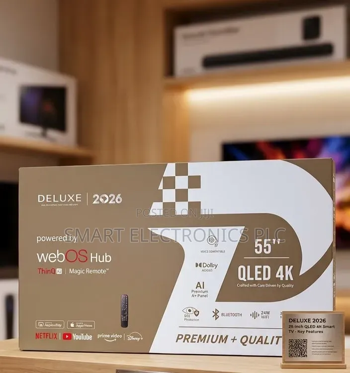 DELUXE 55-Inch QLED 4K Smart TV – 2026 Model Upgrade Your