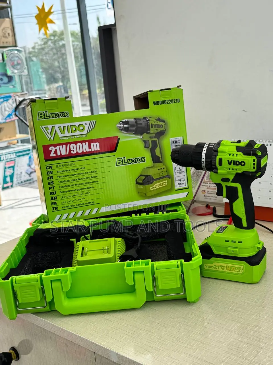 Vido Brushless Impact Drill 21v 90 Nm | 4.0 A