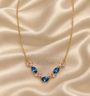 Blue & Pink Gem Stone Necklace