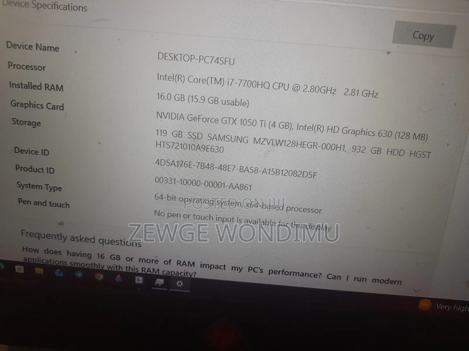 Laptop HP Omen X 16GB Intel Core i7 HDD 1T
