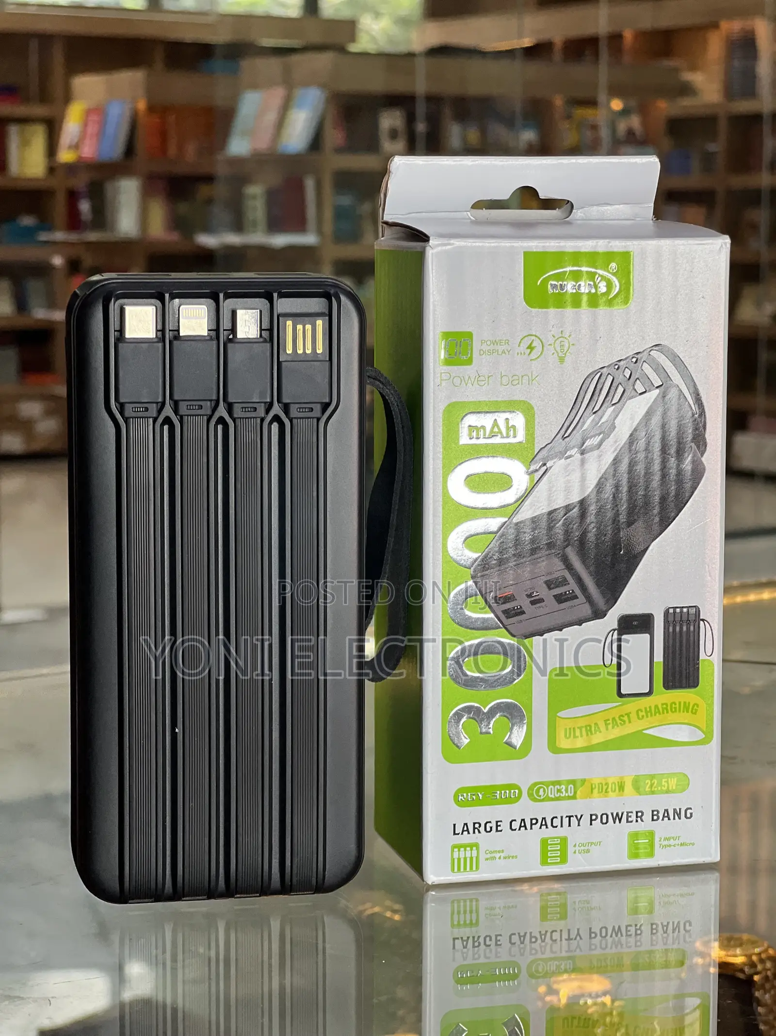 Rugga's 30,000mAh Large Capacity Power Bank (Model: RGY-300)