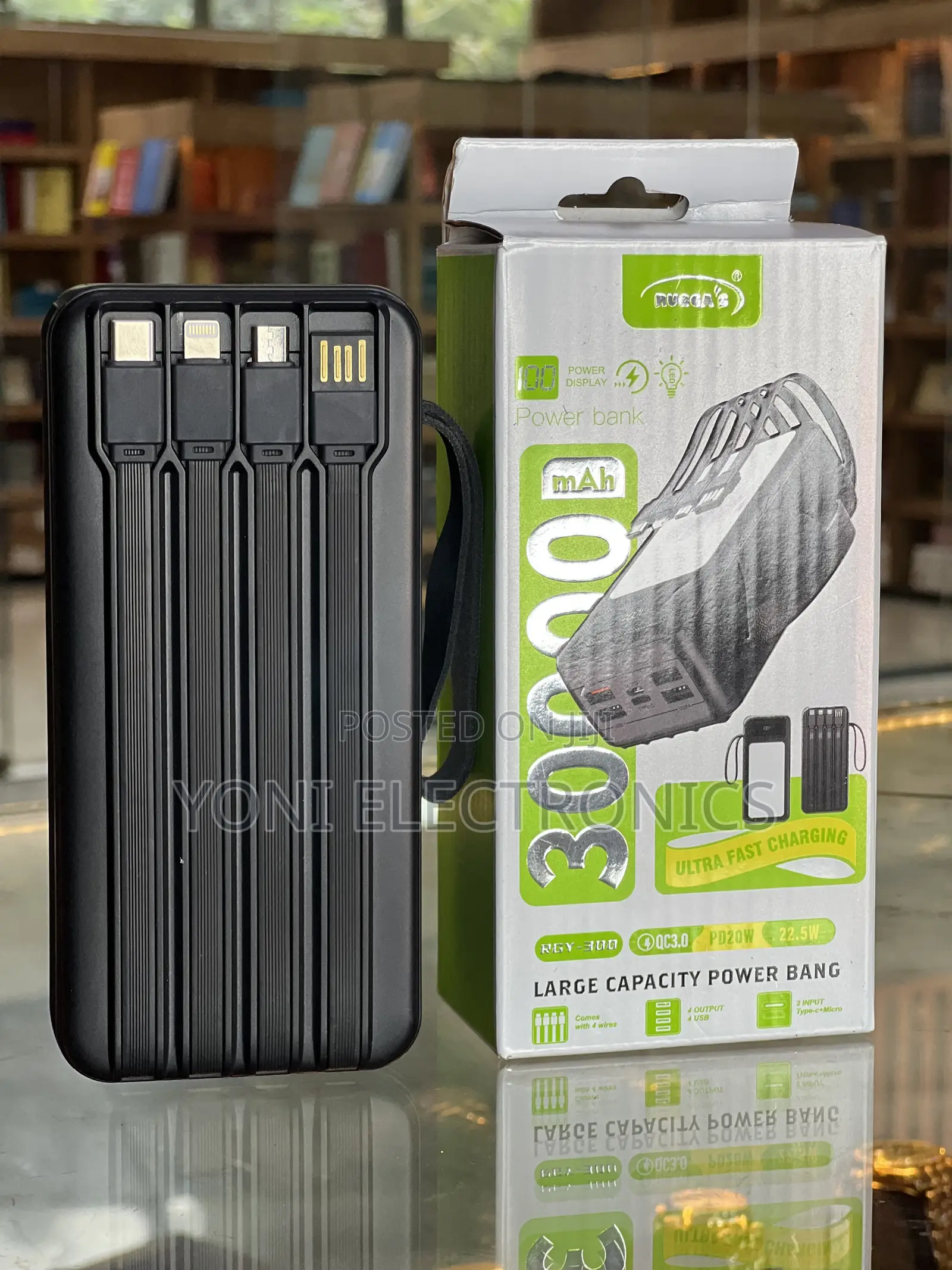 Rugga's 30,000mAh Large Capacity Power Bank (Model: RGY-300)