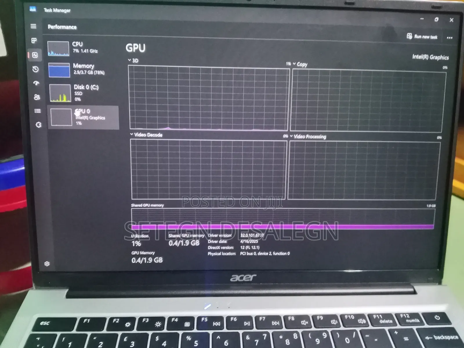 New Laptop Acer Aspire 10E Switch SW3 013 4GB SSHD (Hybrid) 128GB