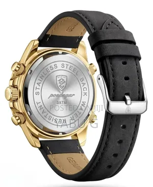Luxury Leather Poedqgar Men Quartz Watch