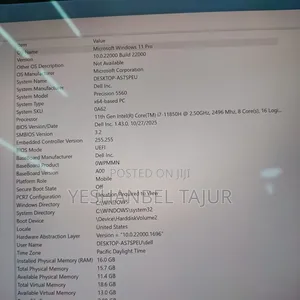 New Laptop Dell Precision 5540 16GB Intel Core i7 SSD 512GB