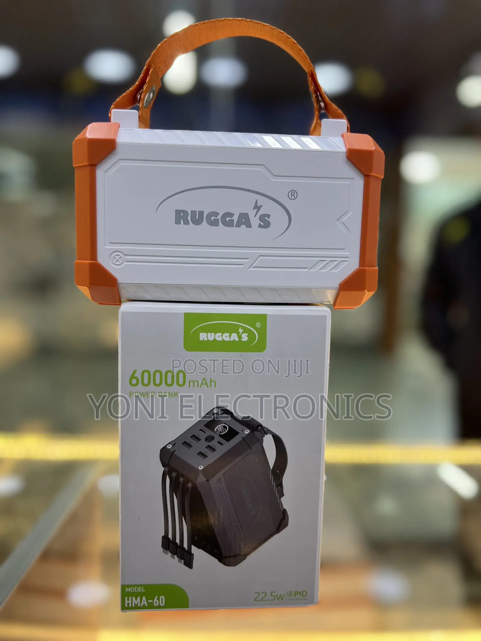 Rugga's 60,000mAh Power Bank (Model: HMA-60 - White & Orange Edition)