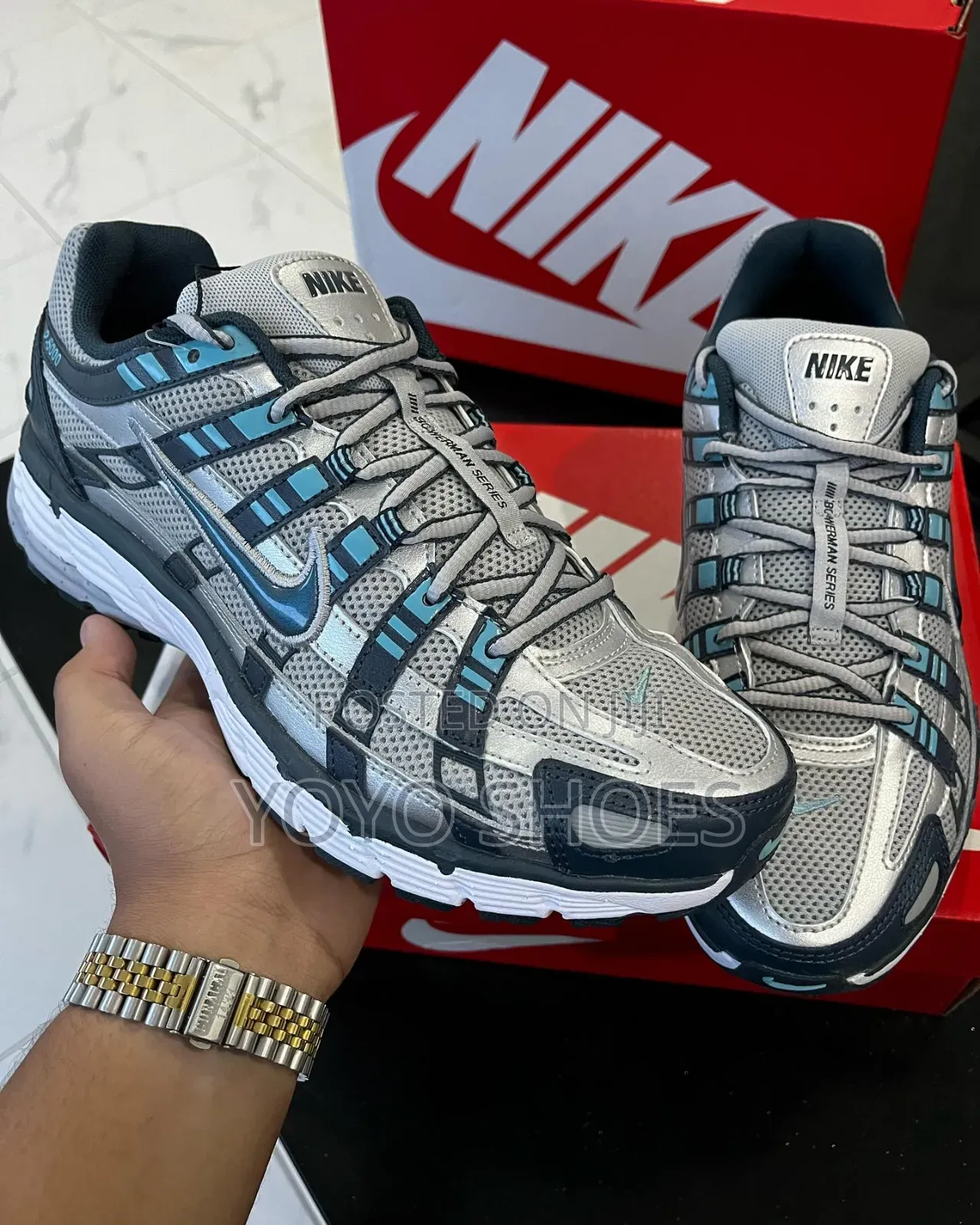 Nike P-6000 Armory/Navy Flat/Silver White Unisex Fashion Sneaker