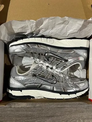 Nike P-6000 Metallic Silver/White Unisex Fashion Sneaker Shoe