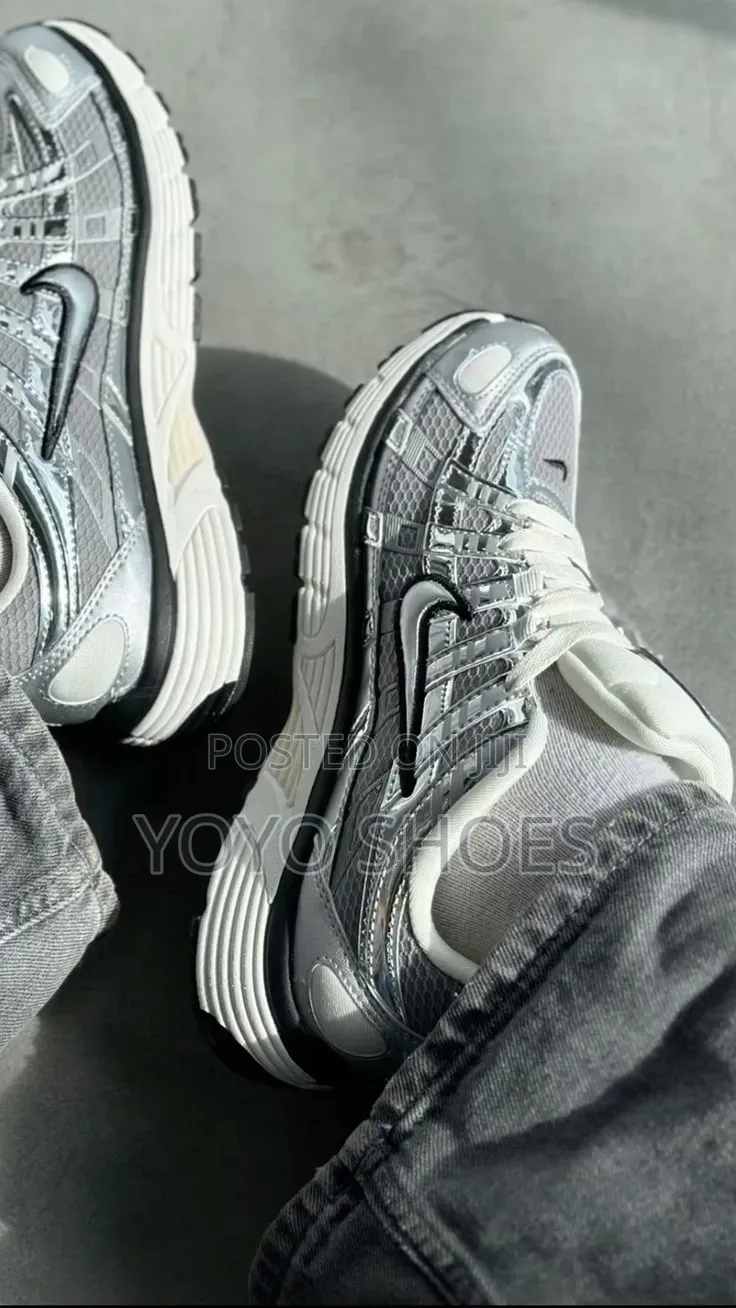 Nike P-6000 Metallic Silver/White Unisex Fashion Sneaker Shoe