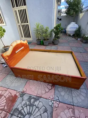 Brown Wood Bed 120x200