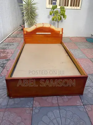 Brown Wood Bed 120x200