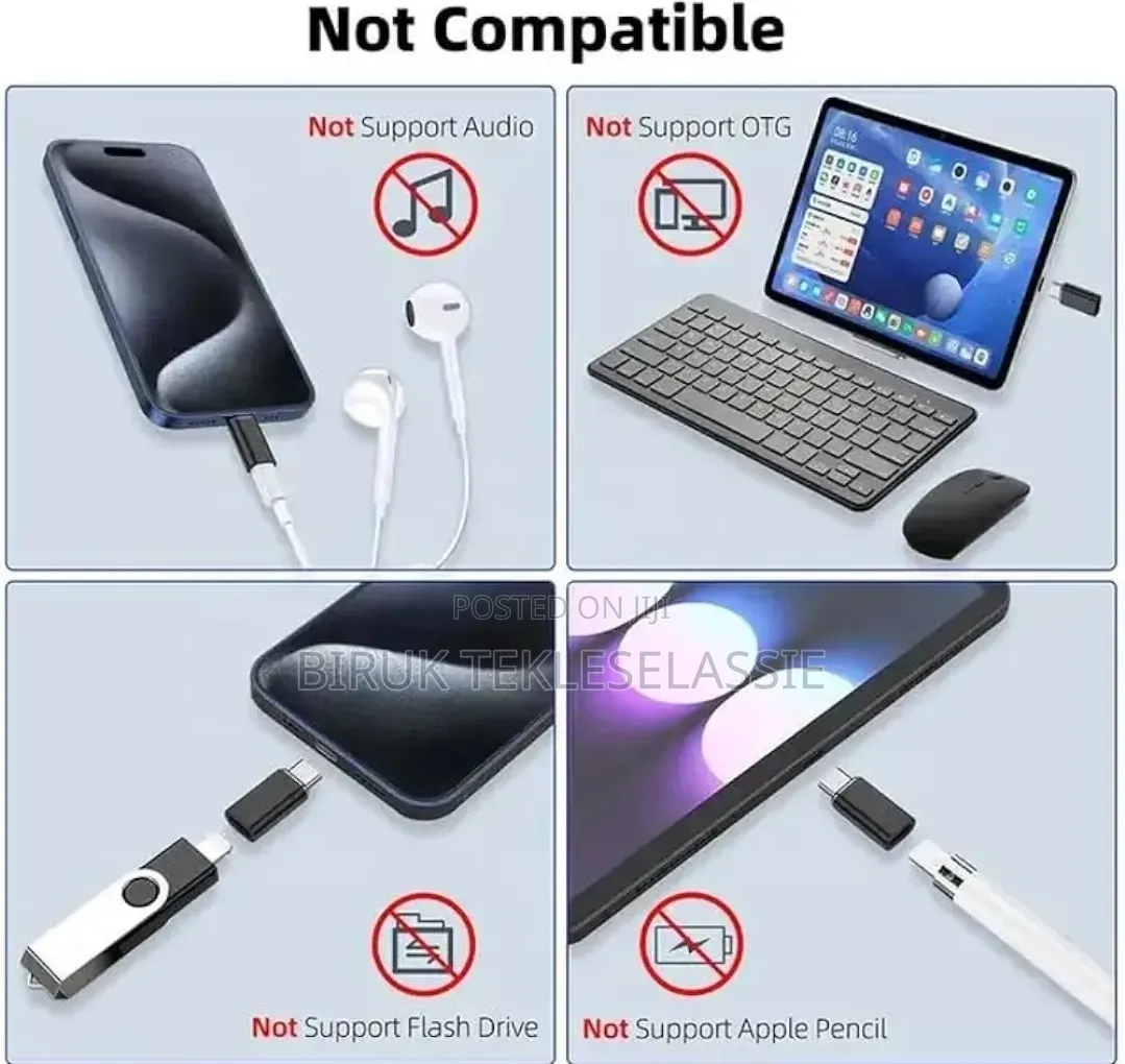 120W USB C Male to Lightning Female Connector Otg