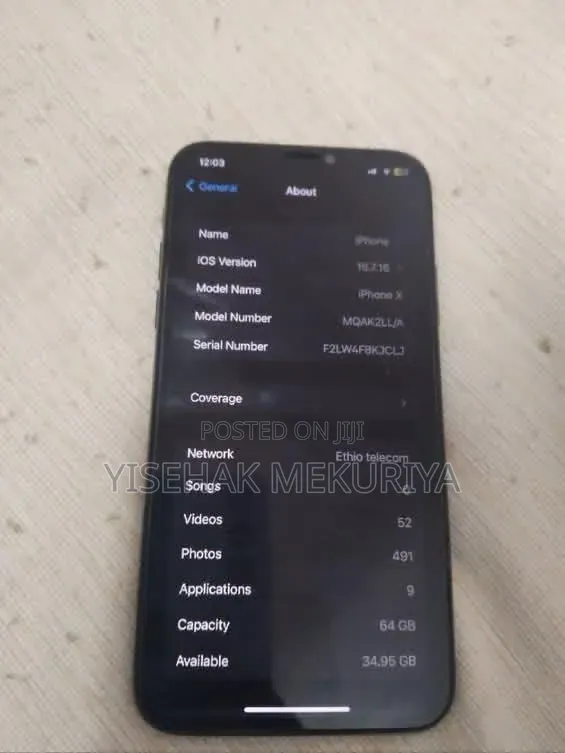 Apple iPhone X 64 GB Black