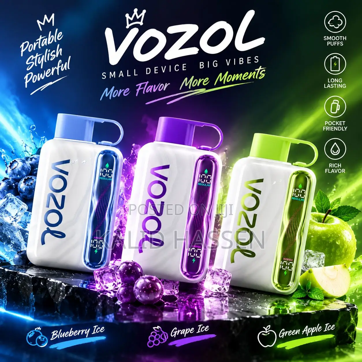 Vozol Vape( በተለያየ Flavour ,Puff እና ጣእም ማግኘት ይችላሉ,ይደውሉ ያሉበት ቦታ እናደርሳለን)