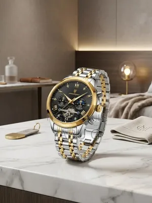 Poedagar Diamond Mirror Chronograph Men's Wristwatch