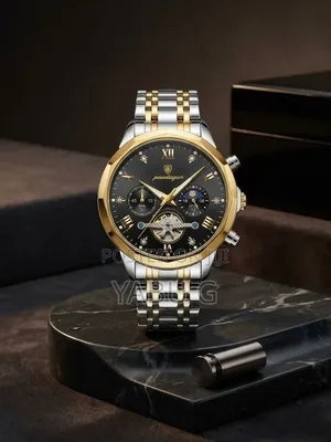 Poedagar Diamond Mirror Chronograph Men's Wristwatch