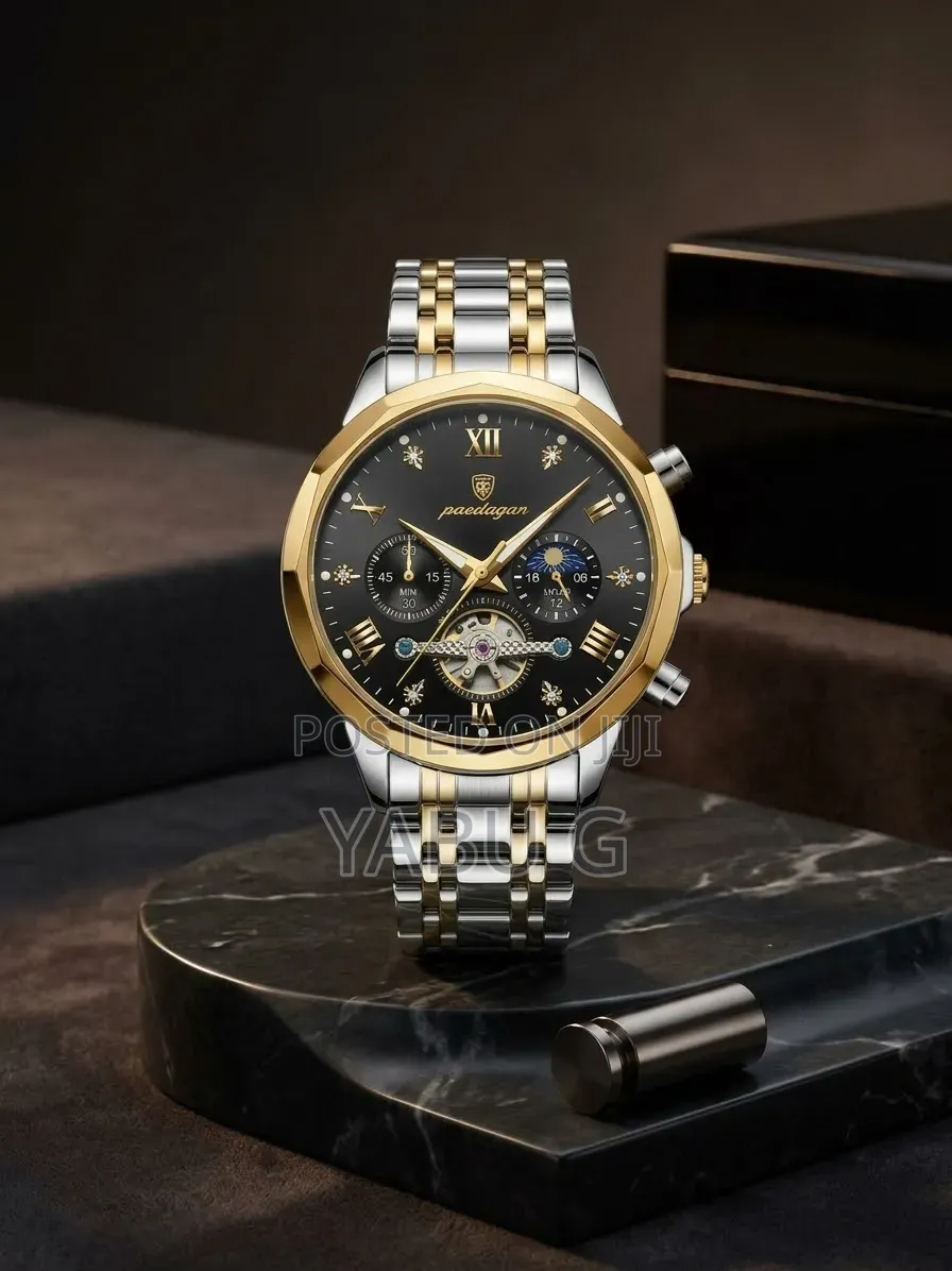 Poedagar Diamond Mirror Chronograph Men's Wristwatch