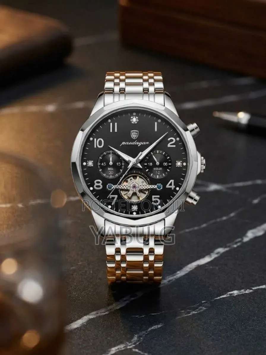 POEDAGAR Quartz Analog Stainless Steel Men's Luxury Wristwatch