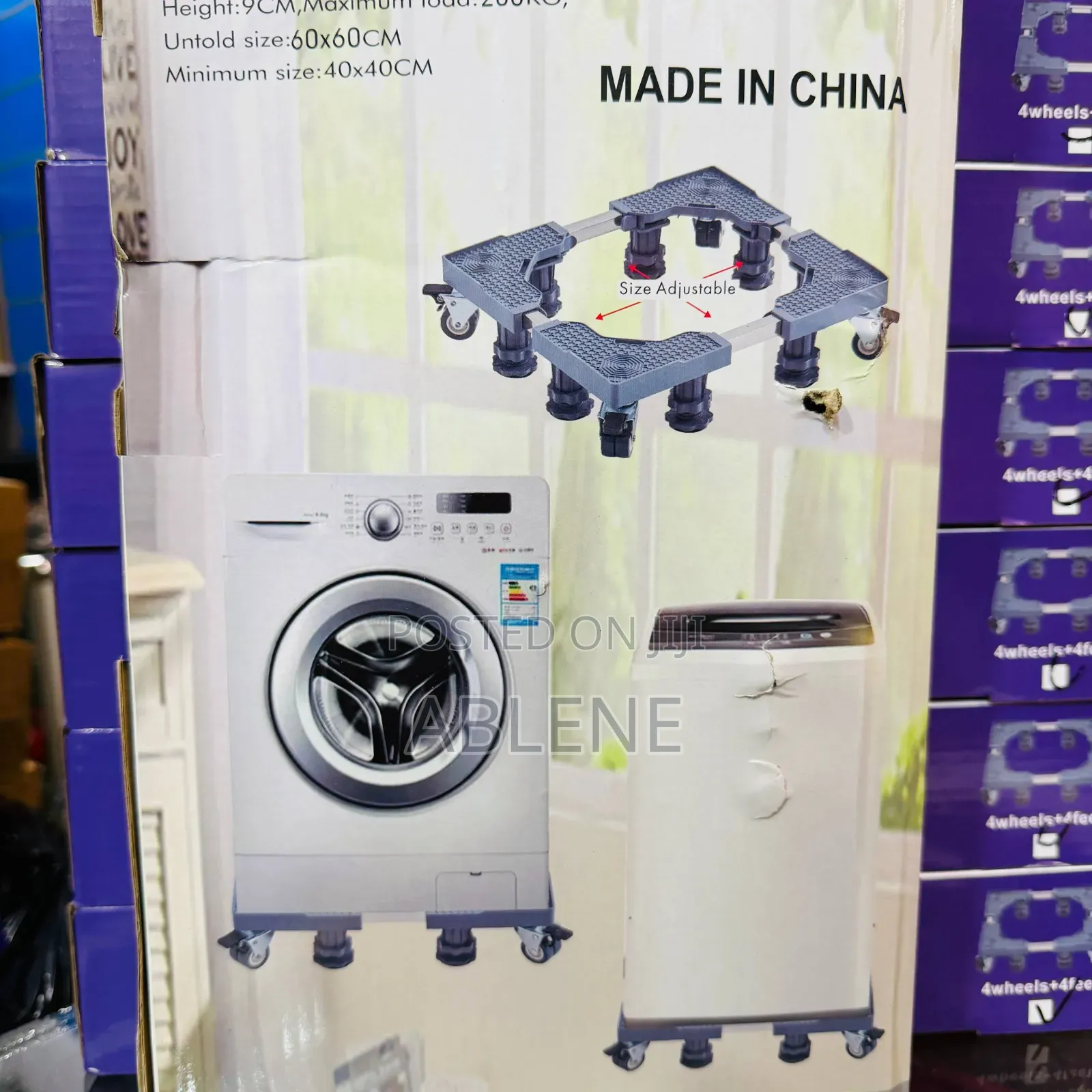 Heavy Duty Movable Adjustable Stand የፍሪጅ ፣ የልብስ ማጠቢያ ፣ ማንሸራተቻ Base
