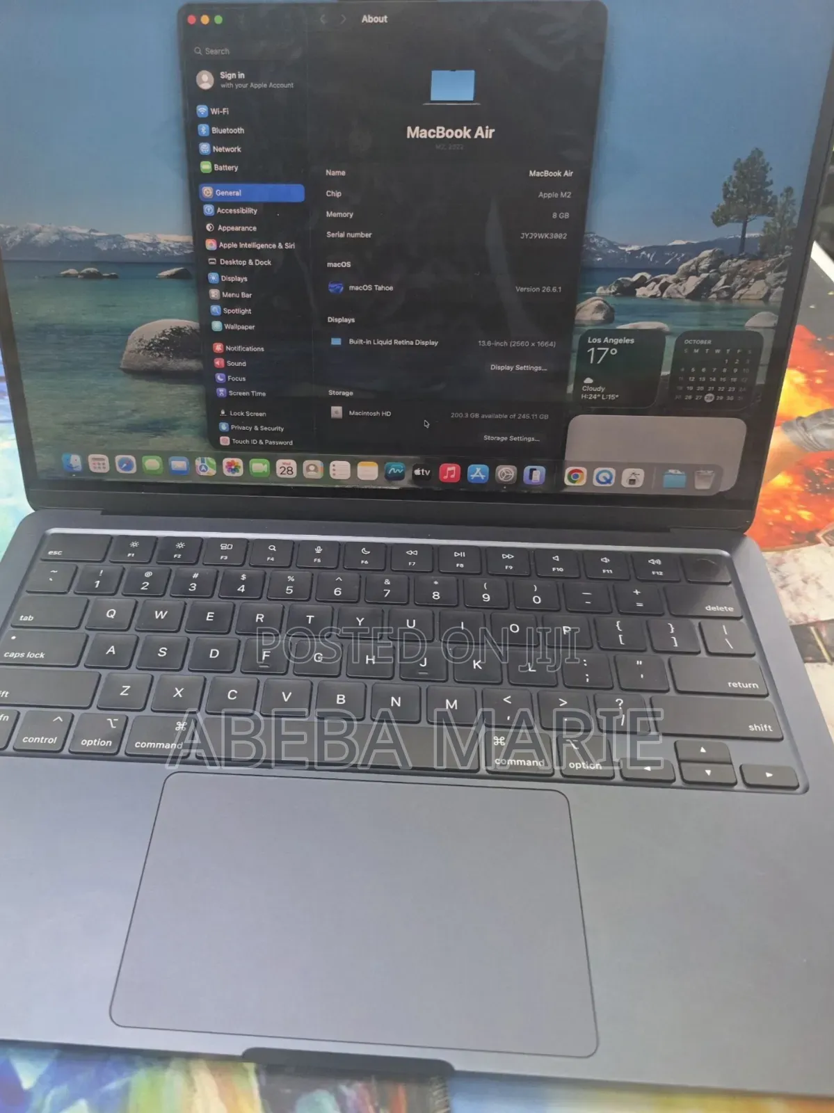 New Laptop Apple MacBook Air 2022 M2 8GB Apple M2 SSD 256GB