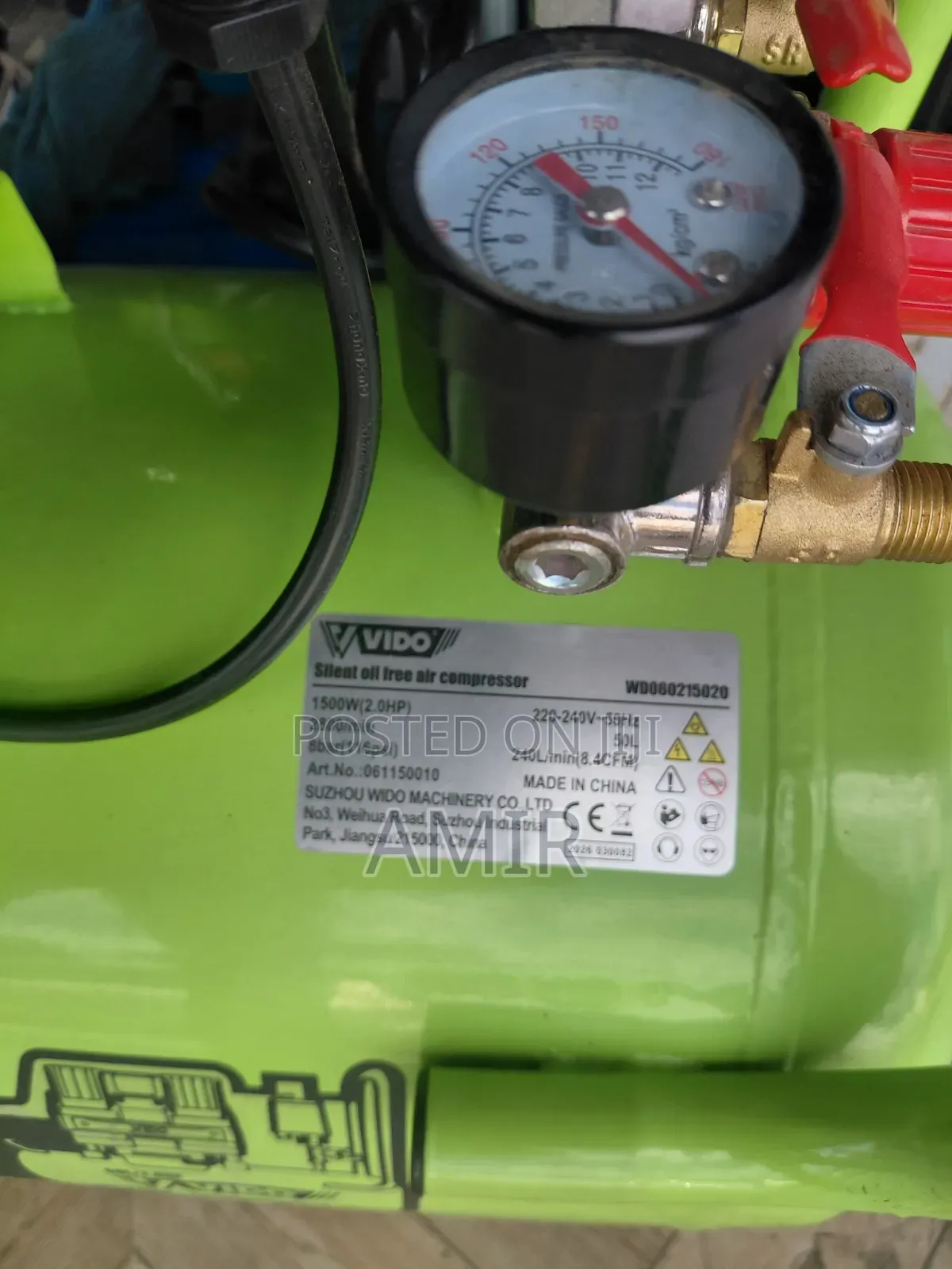 VIDO 50L Silent Oil-Free Air Compressor 2.0HP