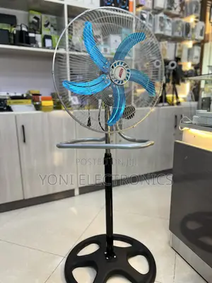 Adjustable Standing Electric Fan With Blue Blades