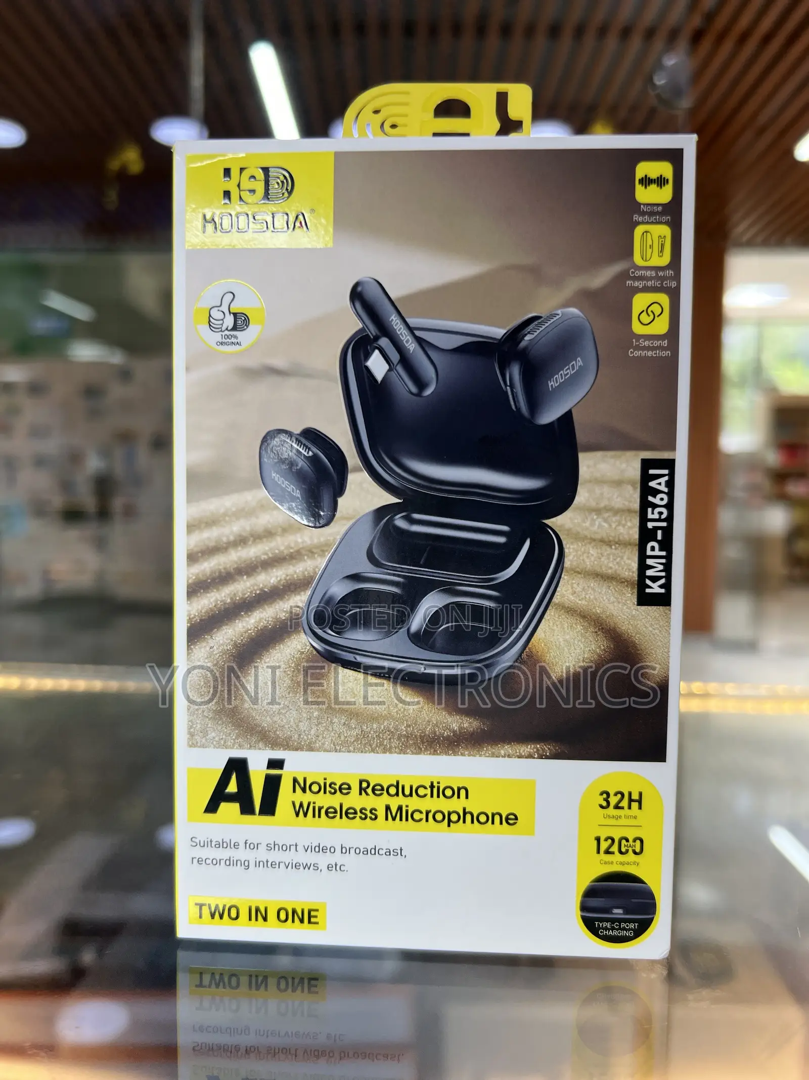 Hoodsda KMP-156AI AI Noise Reduction Wireless Microphone (Two-in-One)