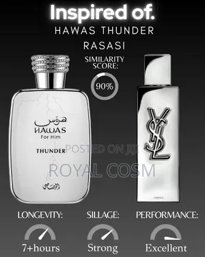 Rasasi Hawas Thunder Original Perfume(Dupe of YSL MYSLF L' ABSOLU)