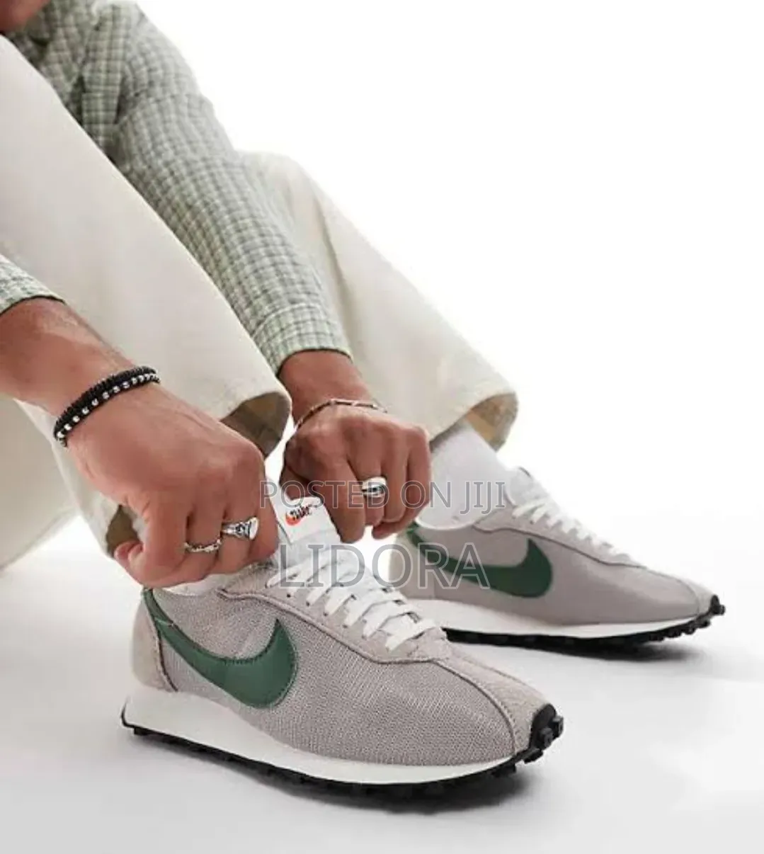 Original Nike shoes Men's Retro LD ,Gray and Green,size 41