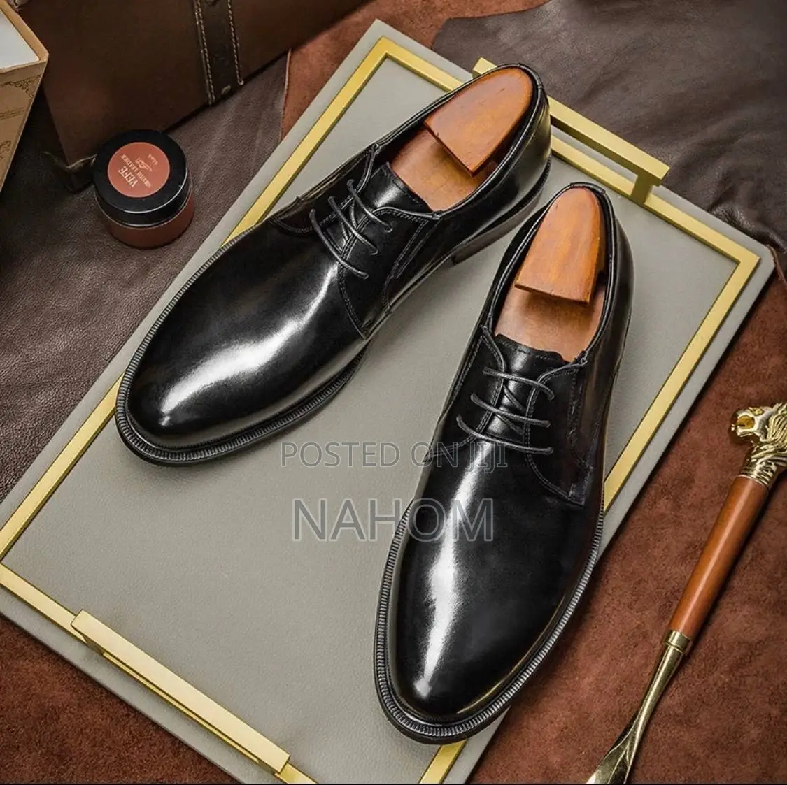 Premium Men's Black Dress Shoes – Genuine Leather
