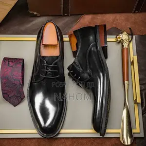 Premium Men's Black Dress Shoes – Genuine Leather