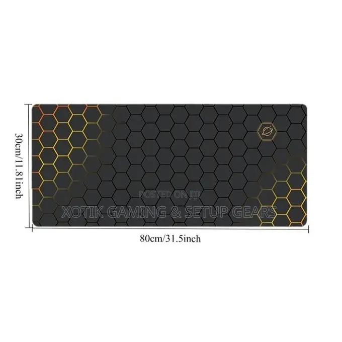 80x30x0.2cm Hexagon Pattern Themed Mouse Pad - Non-Slip Mousepad