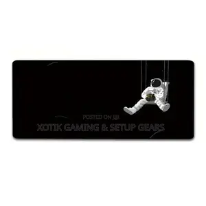 80x30x0.2cm Astronaut Themed Mouse Pad - Non-Slip Rubber Mousepad