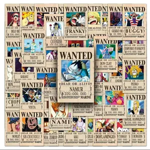 50pcs Anime One Piece Wanted Poster Stickers - For Laptops, Notebooks