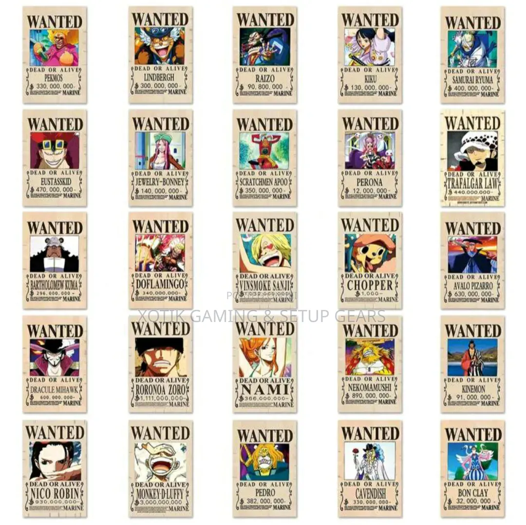 50pcs Anime One Piece Wanted Poster Stickers - For Laptops, Notebooks