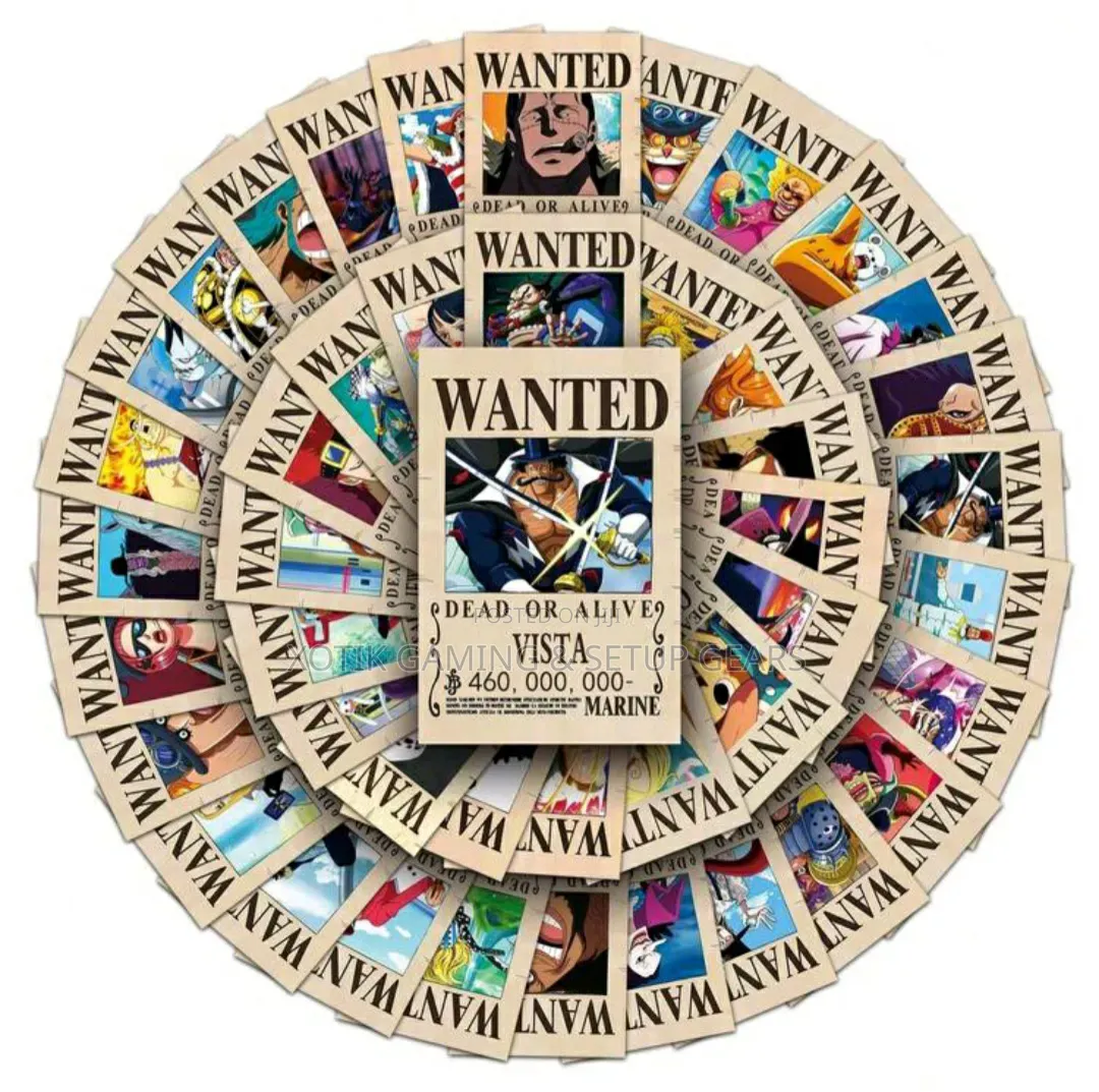 50pcs Anime One Piece Wanted Poster Stickers - For Laptops, Notebooks
