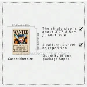 50pcs Anime One Piece Wanted Poster Stickers - For Laptops, Notebooks