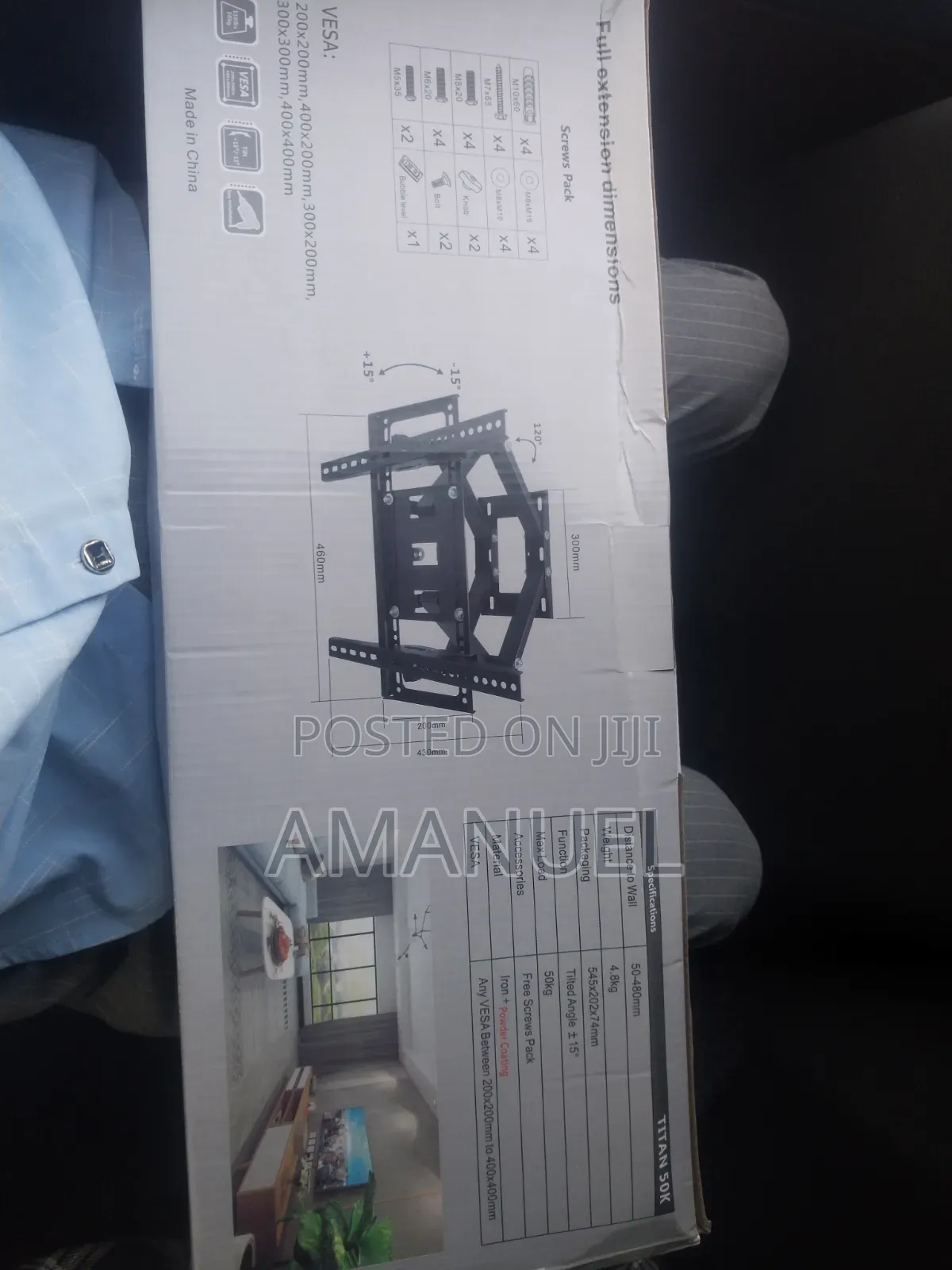 Pozzer Titan 50K Full-Motion Cantilever TV Wall Mount