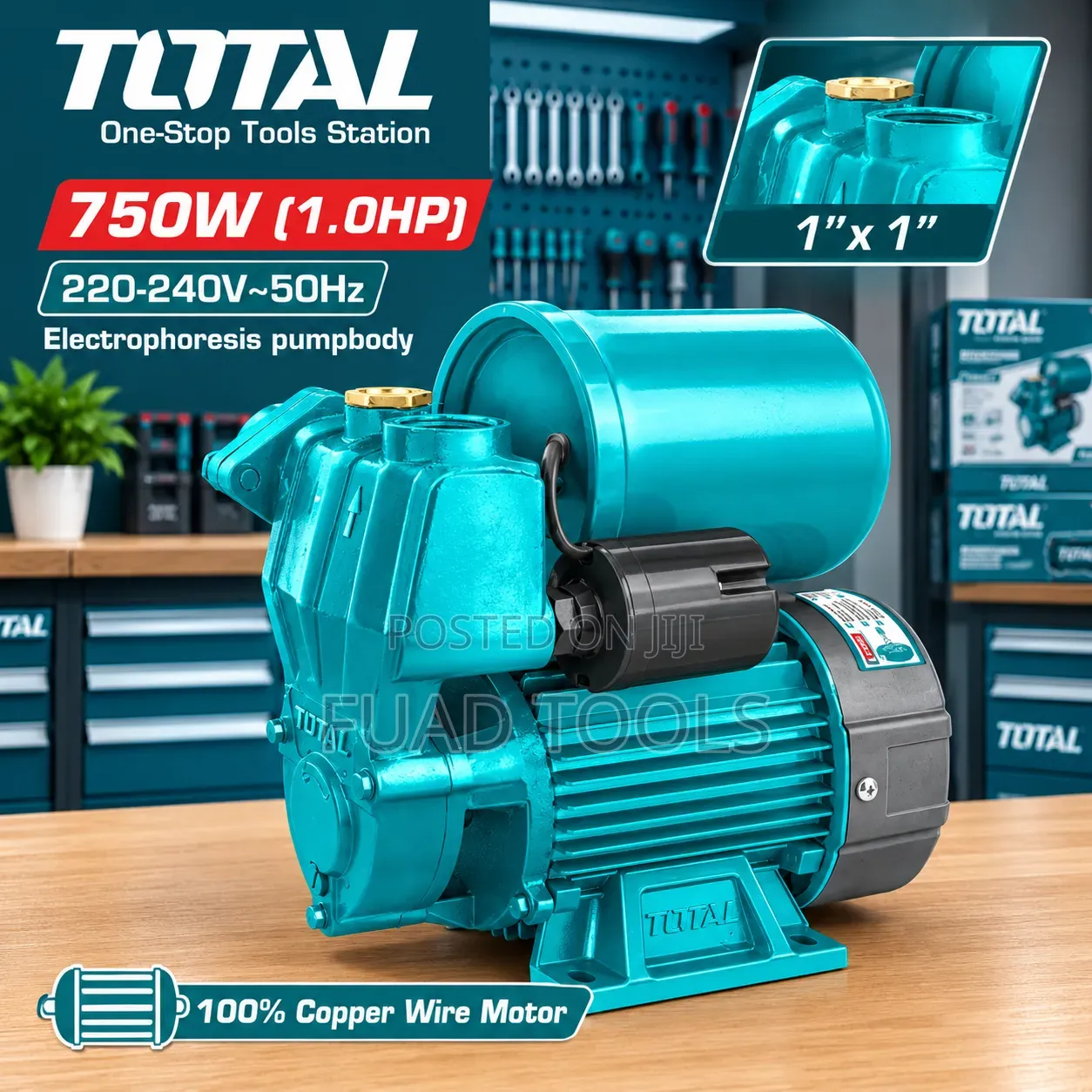 TOTAL WATER PUMP – 750W (1HP) Self Priming Automatic Pump