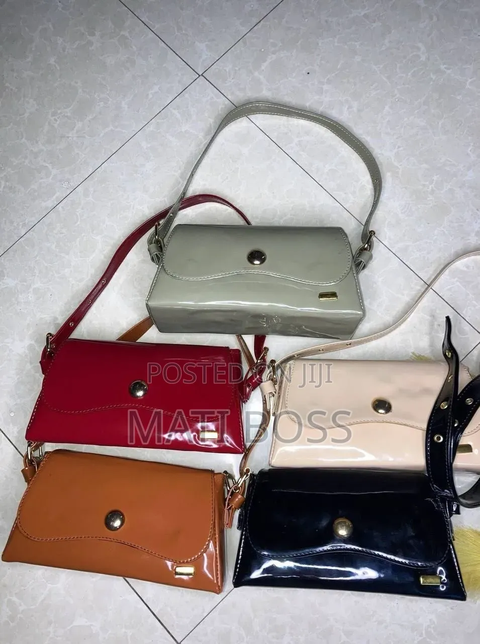 Stylish Women's Handbags in Black, Brown and Burgundy With Gold Chains