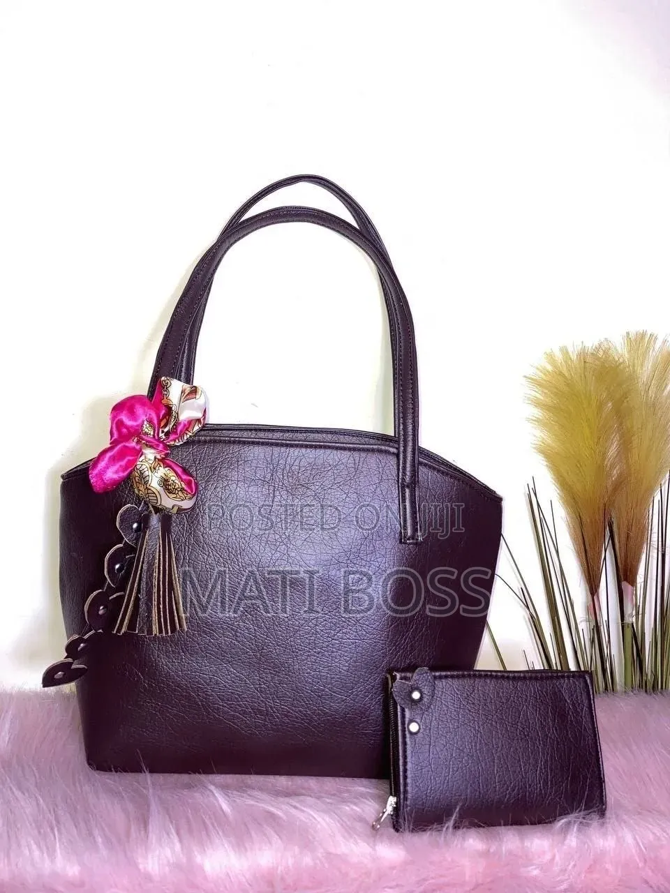 Stylish Women's Handbags in Black, Brown and Burgundy With Gold Chains