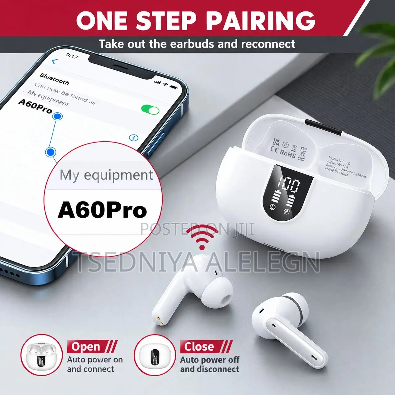 S49 iPad-Style Wireless Earbuds