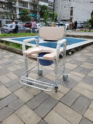 Bedside Commode, a Shower Chair𩓙‱Mobile Chair, 2 Lockable Mute Wheels