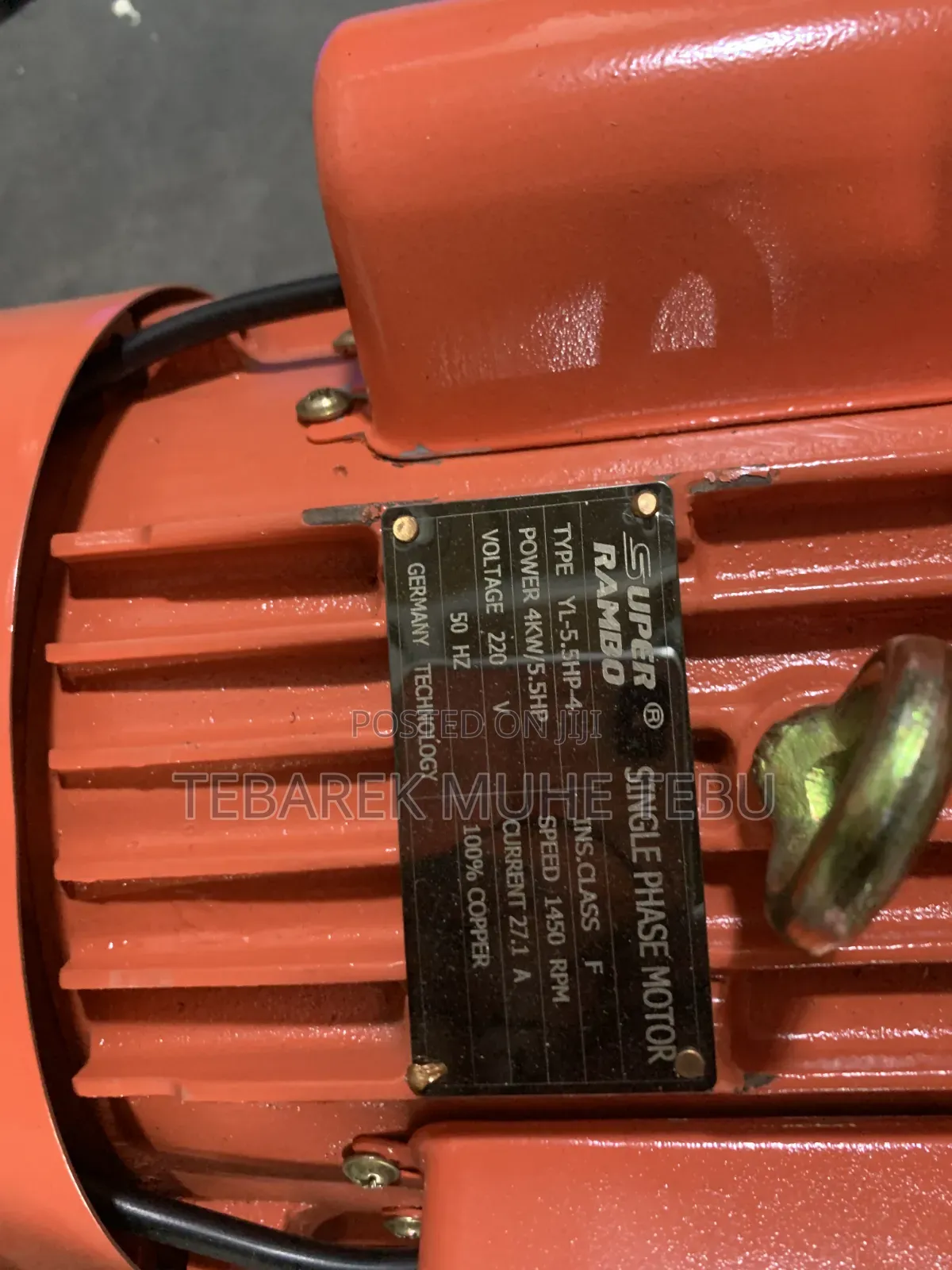 Super Rambo 5.5HP Single Phase Electric Motor YL-5.5HP-4 (4kW)