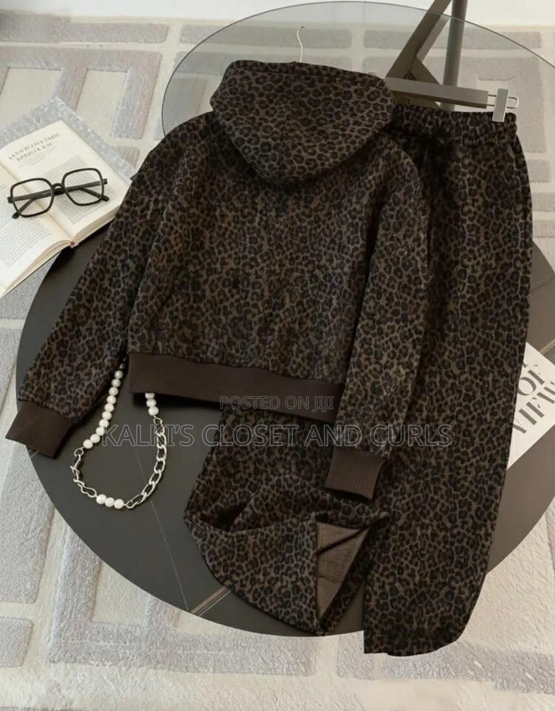 Leopard Print Zip-Up Matchingy Set