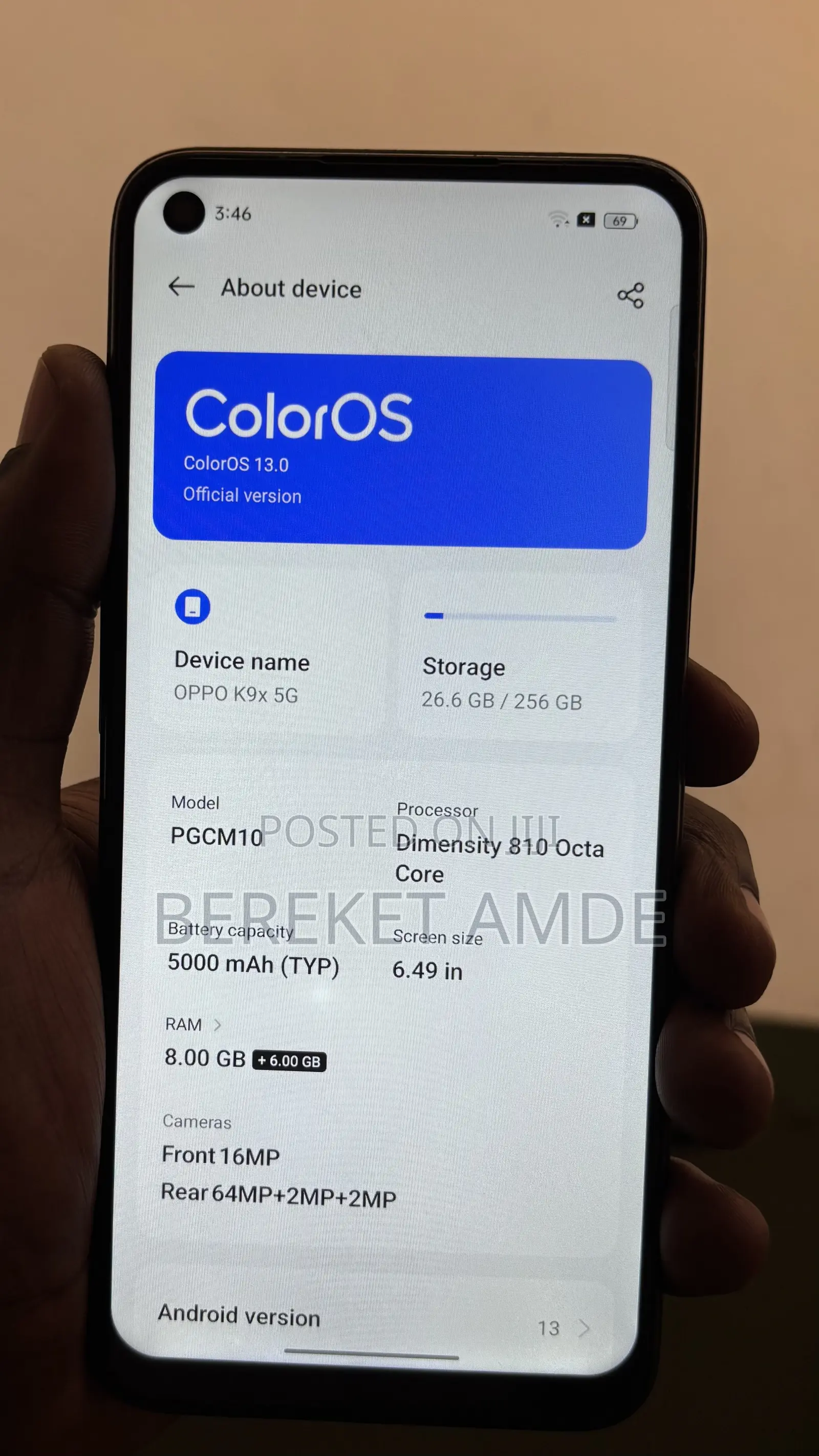 New Oppo K9x 256 GB Black